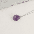 thumbnail image 2 of Anjiucc Handmade Crystal Holder Necklace - Stainless Steel Cage for Stone, Polished Tumbled Stone Pendant Necklace Jewelry for Women Men（Polished Amethyst）, 2 of 7