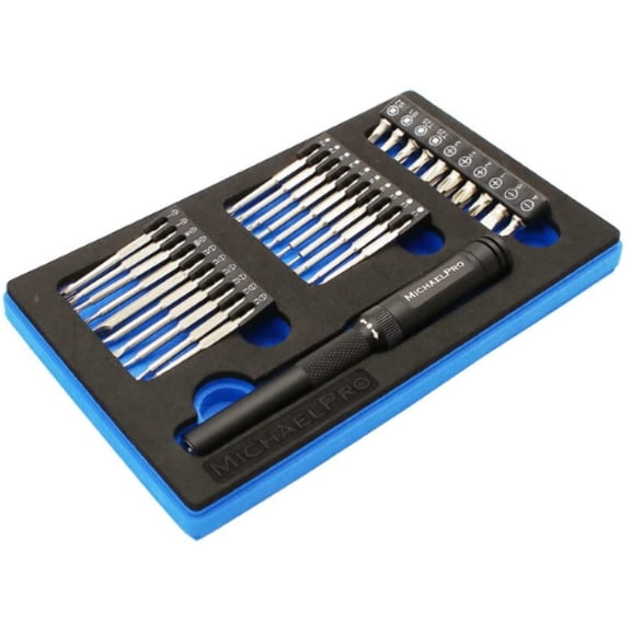 MichaelPro Ratcheting Aluminum Precision Screwdriver with Bits - 31-Piece