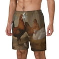 thumbnail image 2 of Balery Oil Painting Chicken And Duck Mens Swim Trunks Swim Shorts for Men Quick Dry Inseam Beach Shorts with Compression Liner Pocket-Medium, 2 of 9