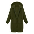 thumbnail image 4 of ZHOUCHANKIDS Women Zip Up Hoodies Long Sleeve Fall Hooded Lightweight Tunic Sweatshirt Oversize Jacket with Pockets Army Green XXXL, 4 of 4