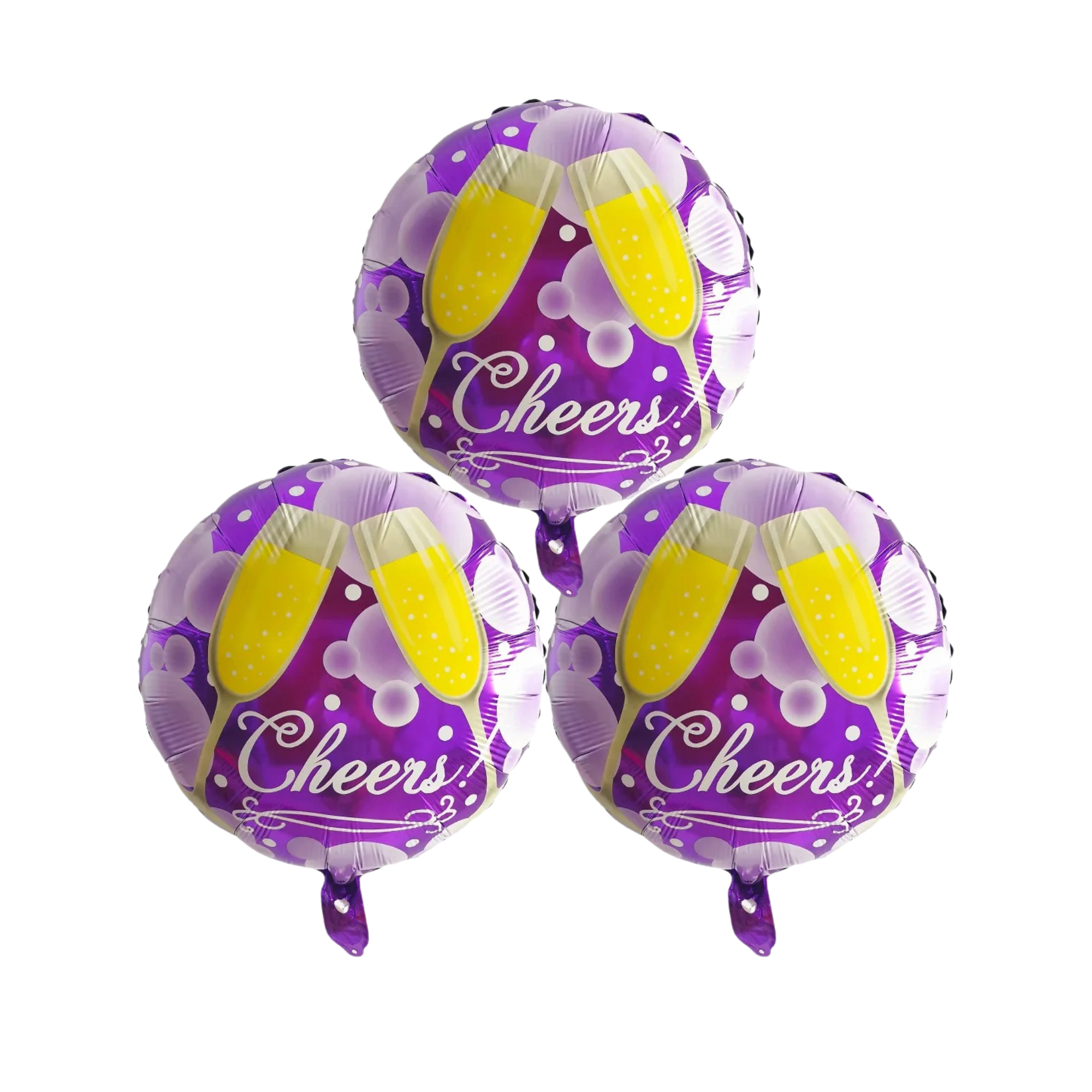 Cheers! Party Foil Balloon Decoration Set Purple & Yellow Celebration Decor