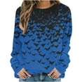 thumbnail image 7 of VKOYWKM Womens Sweatshirt Halloween Bat Graphic Sweatshirts Oversized Long Sleeve Crew Neck Pullover Vintage Halloween Sweatshirt, 7 of 7