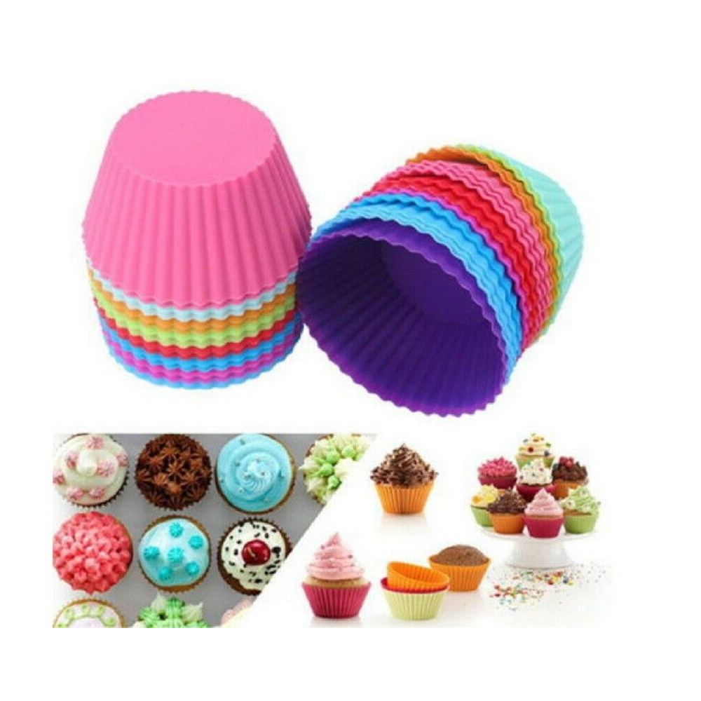 Details about   12 pcs Silicone Cake Muffin Chocolate Cupcake Liner Baking Cup Cookie Mold G