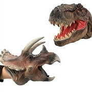 JoltMemori Dinosaur Toys for Kids Soft Dinosaur Hand Puppet Jurassic World Toys (T-Rex and Triceratops)