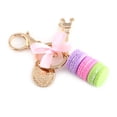 thumbnail image 3 of Colorful Cute Macaroon Eiffel Tower Keychain Keyring Bag Pendant Car Charm Decoration(Purple), 3 of 3