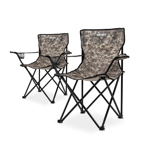 Sillas de Camping y playa Duralife 2 Piezas Gris arena