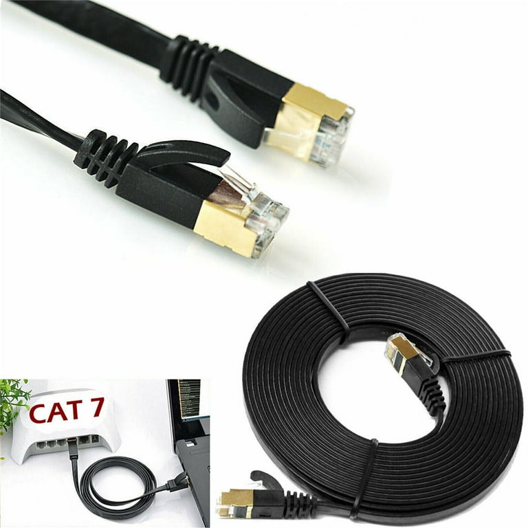 2PCS Cat7 Shielded Ethernet Cable 1m 5m 10m 20m 30m Flat Internet Network  Cable RJ45 Connector