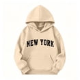 thumbnail image 3 of Amidoa Girls Graphic Hoodie Pullover Hooded Sweatshirt Fleece Oversized Kids Cute Hoodies With Pocket Beige Size 7-8Years, 3 of 6