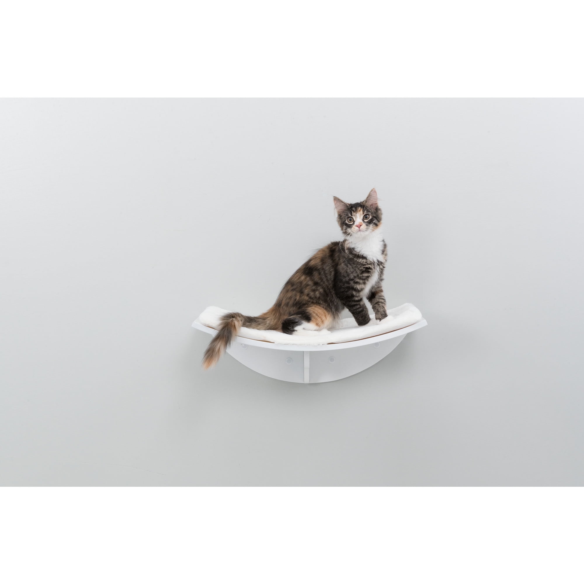 TRIXIE Lea Space Saving Wall Mounted Cat Perch with Soft Cushion, White