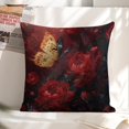 thumbnail image 6 of Butterfly red peony flower Linen toss pillowcase Decoration pillowcase Gift preferred 18x18" Cushion cover 1 set Sofa pillowcase Sofa bedroom living room car, 6 of 8