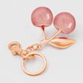 thumbnail image 5 of Glitter Cherry Bag Charm with Key Ring and Clip, Sparkling Cherry Purse Charms Cute Metal Keychain Accessory for Women Purses Bags Handbags Wallets Backpacks, Rose Gold, 5 of 9