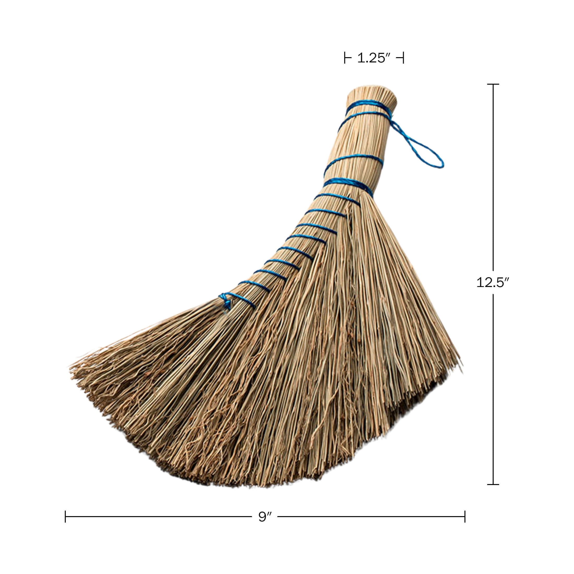 Kings County Tools Natural Straw Whisk Brooms - 12.5in Small Hand Broom Set