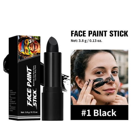 Face Paint Sticks Matte Body Makeup Crayons Halloween Face Paint Crayons Washable Temporary Body Art Halloween Party Black Makeup