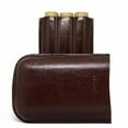 thumbnail image 2 of Brown Leather 3-Finger Cigar Case – (Fleur de Lis), 2 of 6
