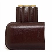 Brown Leather 3-Finger Cigar Case – (State of Texas Two Tone)