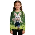 thumbnail image 3 of Jamsmile Toddlers Girls T-Shirts Spring Easter Day Graphic Rabbit Print Tshirts Long Sleeve Casual Soft Kids Girls Tee Shirts, 3 of 3