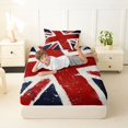 thumbnail image 4 of Manfei Vintage Union Jack Twin Sheets,Red White Navy Bedding,3 Pieces,1 Fitted Sheet and 1 Pillowcase, 4 of 6