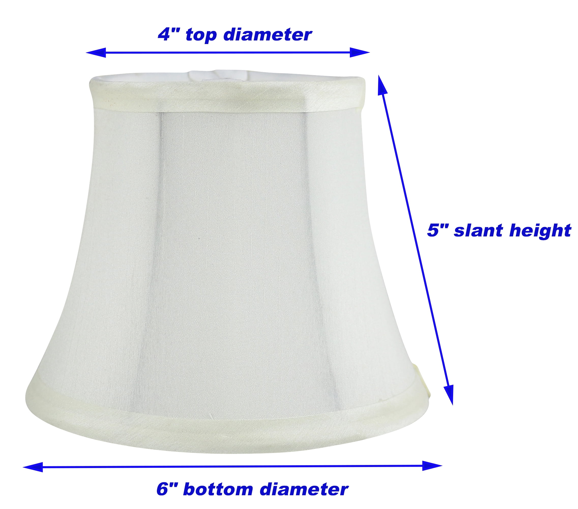 Meriville Set of 5 Eggshell Faux Silk Clip On Chandelier Lamp Shades, 4-inch by 6-inch by 5-inch