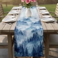 thumbnail image 4 of Blue Mountain Table Runner 108 Inches, Misty Forest Nature Woodland Pine Tree Landscape Bed Runner Dresser Scarves Tabletop for Indoor Outdoor Parties/Ceremony/Banquet, 13"x 108", 4 of 8