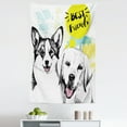 thumbnail image 1 of Labrador Tapestry, Best Friends Typography Hand Drawn Sketch Welsh Corgi Grunge Illustration, Fabric Wall Hanging Decor for Bedroom Living Room Dorm, 5 Sizes, Multicolor, by Ambesonne, 1 of 1