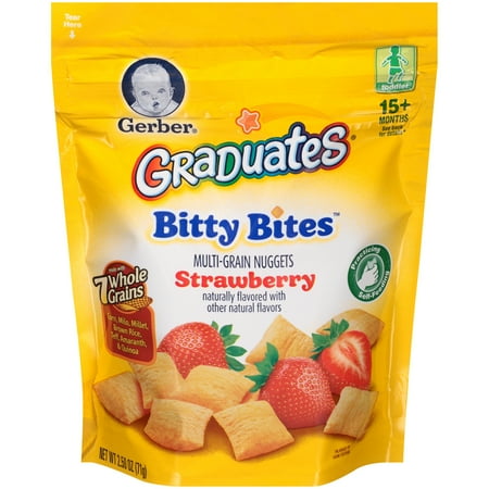 Gerber Graduates Bitty Bites Multigrain Snack, Strawberry, 2.5 oz