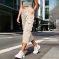 thumbnail image 5 of MLCDZ Womens Cargo Capris Lightweight Elastic Waist Hiking Capri Pants Multiple Pockets Quick Dry Casual Outdoor Trip Loose Cropped Trousers, 5 of 8