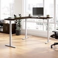 thumbnail image 1 of Scranton & Co Engineered Wood 60W L-Shaped Standing Desk in Mocha Cherry, 1 of 7