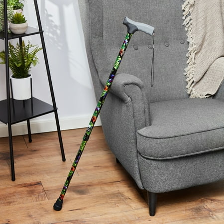 Equate Walking Offset Cane with Cushioned Handle for Adults and Seniors, Adjustable, 300 lb Capacity