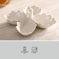 thumbnail image 4 of Better Homes & Gardens Figural 4-Leaf 4 oz Cream Stoneware Sectional Serving Bowl, 4 of 10