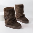 thumbnail image 6 of Fur Boots,Womens Winter Boots,Women's Faux Fur Mid Calf Snow Boots - Round Toe Suede Warm Fur Lined Platform Flat Comfort Outdoor Winter Fashion Boots(Coffee 41), 6 of 9