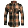 thumbnail image 2 of IWRICH Men's Flannel Shirt Casual Regular Fit Long Sleeve Button down Plaid Shirt with Flap Pockets Dark Gray XXXL, 2 of 7