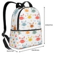thumbnail image 4 of Lsque Colorful Crabs Pattern Backpack – School Travel Canvas Daypack with Ergonomic Padded Straps, Multiple Compartments & Leather Handle, 4 of 5