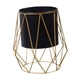 thumbnail image 2 of Soporte de metal para macetas y jarrones, decorativo para fiestas y oficinas. negro geométrico, 2 of 9