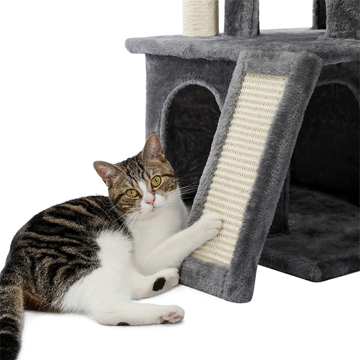 Pefilos 18" Cat Tree Tower for Indoor Cats Cat Condo for Outside with Sisal Scratching Posts, Scratching Board, Plush Perch, Cat Tree for Adult Cats Kitty Kitten Play House, Gray Pefilos 18" Cat Tree Tower for Indoor Cats Cat Condo for Outside with Sisal Scratching Posts, Scratching Board, Plush Perch, Cat Tree for Adult Cats Kitty Kitten Play House, Gray