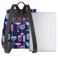 thumbnail image 3 of Balery Wine Glasses And Cocktails Mochila de Cuero para Mujeres, Gran Capacidad, Bolsa de Viaje Multifuncional, Mochila de Cuero y Bolsa de Hombro para Mujeres, 3 of 4