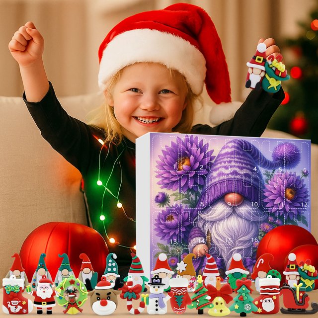 Calendario de Adviento, calendario de escritorio, cuenta regresiva para Navidad, calendario de Adviento, cuenta regresiva para 24 días, calendario de adornos planos para árbol de Navidad, suministros