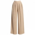 thumbnail image 3 of Women Linen Pants High Waisted Pants for Women Wide Leg Plus Size Palazoos with Pockets Womens Summer Beach Vacation Long Trousers, 3 of 5