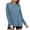 Blue, variant on Women's Oversized Long Sleeve Pullover Top with Crew Neck and Side Slit, Casual Loose Fit T-Shirt for Gym Workout and Daily Fitness