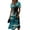 Pink, variant on Garden Floral Print V-Neck Wrap Dress for Women - Short Sleeve High Waist A-Line Midi Summer Dress, Flowy Boho Vacation Party Gown with Cinched Waist Navy L