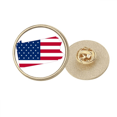 thumbnail image 1 of Pennsylvania Estados Unidos mapa estrellas rayas bandera Broche de oro metálico circular, 1 of 3