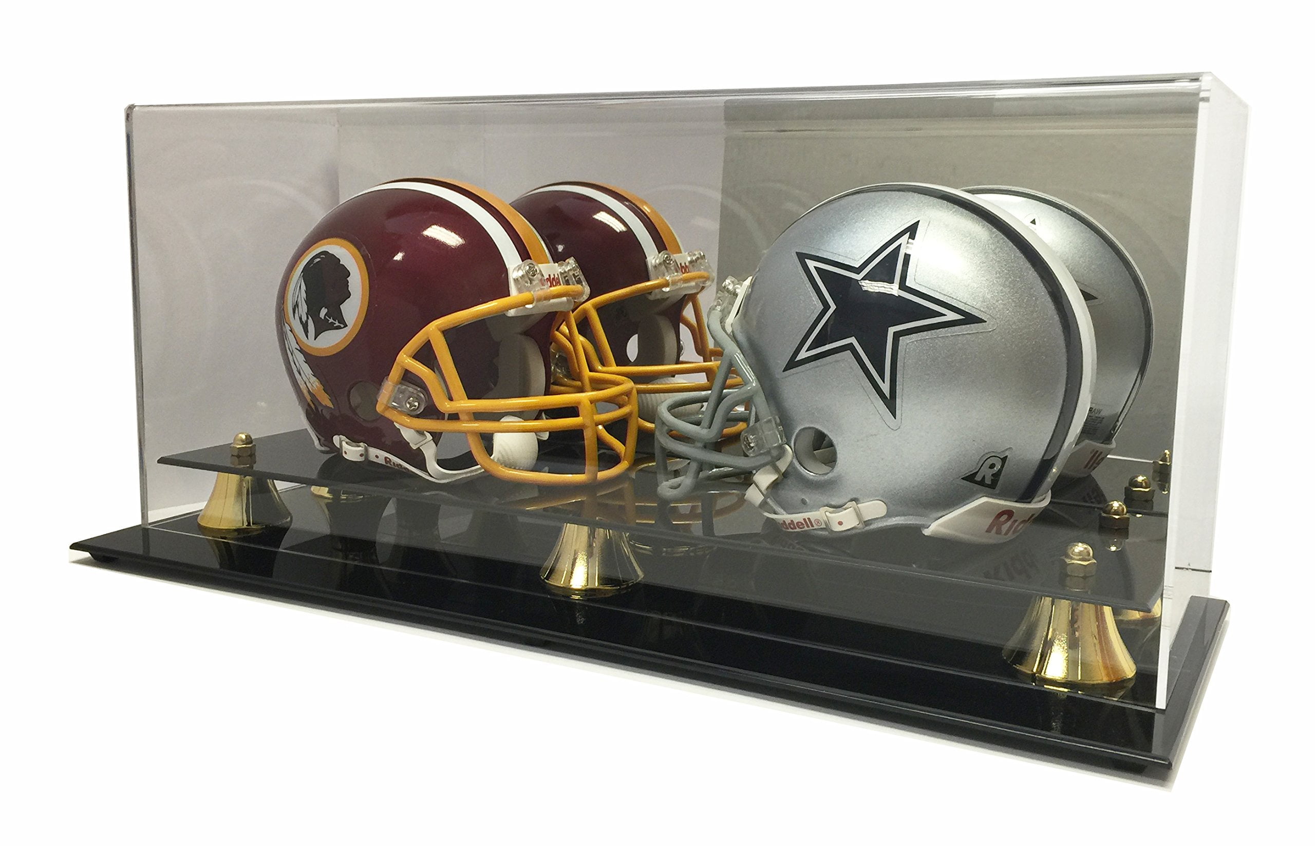 Deluxe Acrylic Double Mini Helmet Display Case With Mirror