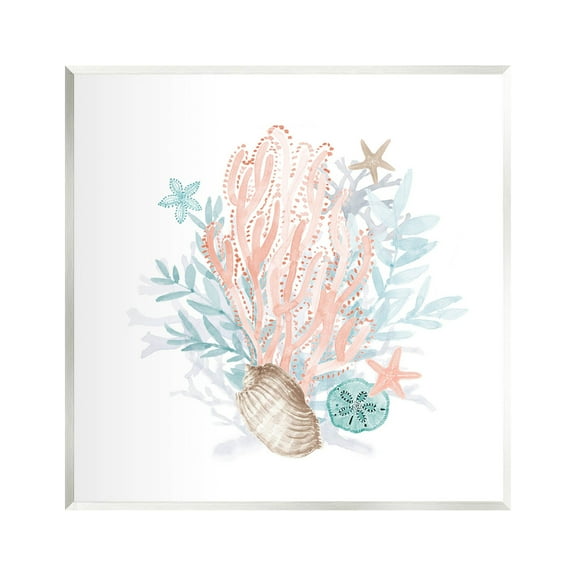Aquatic Coral Pattern Seashells Animals & Insects Graphic Art Unframed Art Print Wall Art