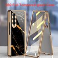 thumbnail image 2 of Funda para Samsung Galaxy Z Fold 4 con protector de pantalla incorporado, funda de cuero genuino, funda a prueba de golpes, funda galvanizada para teléfono, 2 of 5