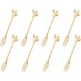 thumbnail image 1 of Juego de 8 tenedores de acero inoxidable dorados para postre y fruta (12,3 cm), cubiertos, artículos para fiestas, cuchara mezcladora profesional, minitenedor para ensalada, aperitivo, pastel, 1 of 5
