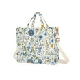thumbnail image 7 of FORMRS Womens Corduroy Tote Bag Crossbody Shoulder Handbag with Pocket, Blue Floral, 7 of 7