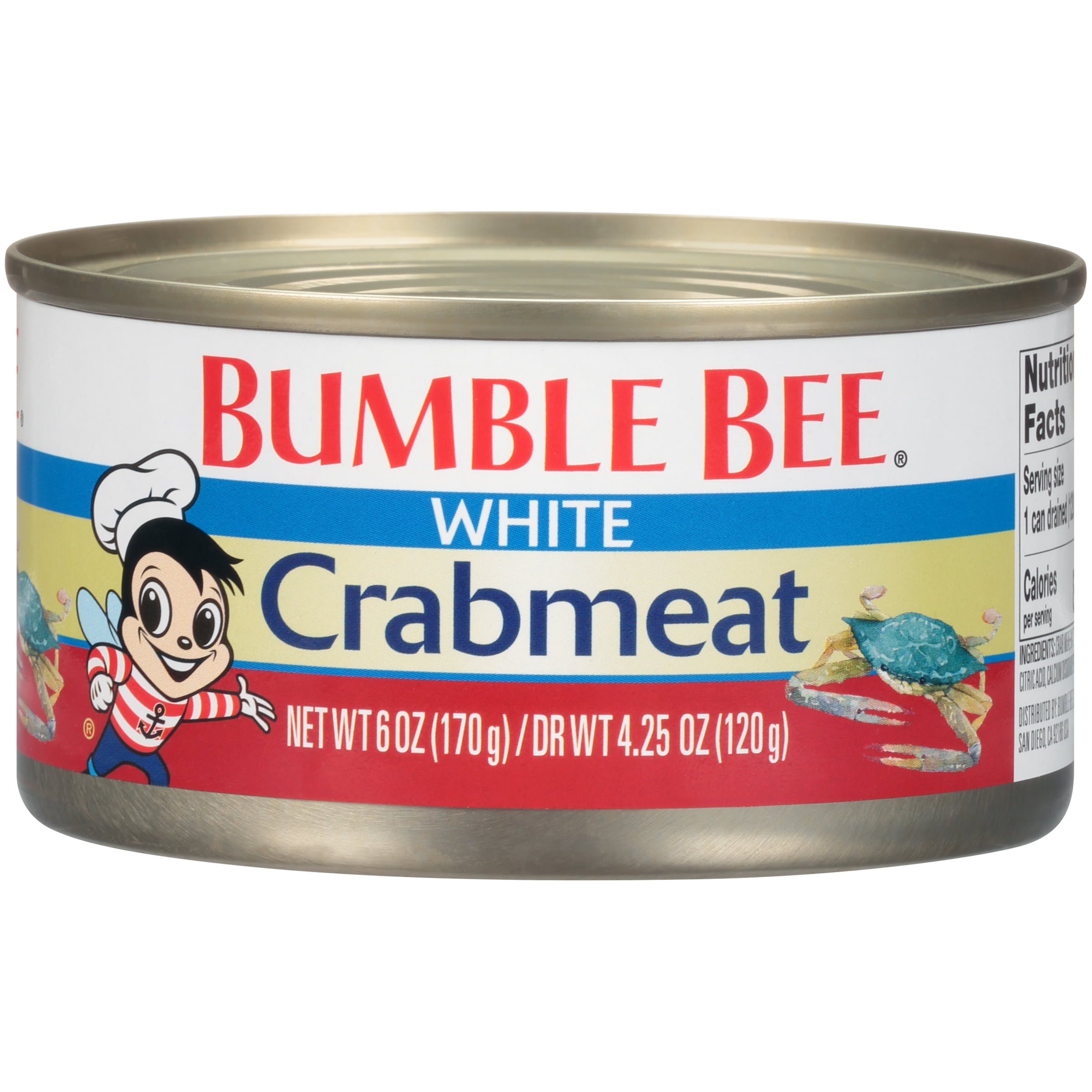 (3 Pack) Bumble Bee Fancy White Crab Meat, 6 oz Can