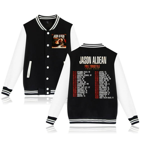 Jason Aldean FULL THROTTLE TOUR 2025 Baseball Jacket Unisex Fashion Long Sleeve Outerwear