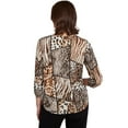 thumbnail image 2 of Alfred Dunner Womens Puff Print Animal Colorblock Top, 2 of 4