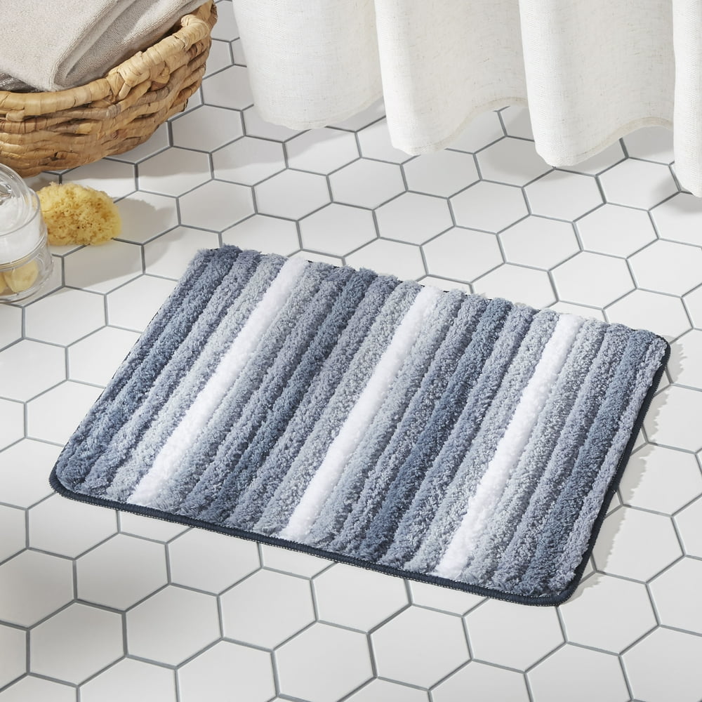 SoHome Chino Ombre Striped Bathroom Rug Mat 27x48, Super Absorbent and