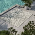 thumbnail image 2 of HOMETRENDS 8 ft. x 10 ft. Green and Tan Flatweave Outdoor Rug, Lush Leaves, 2 of 9